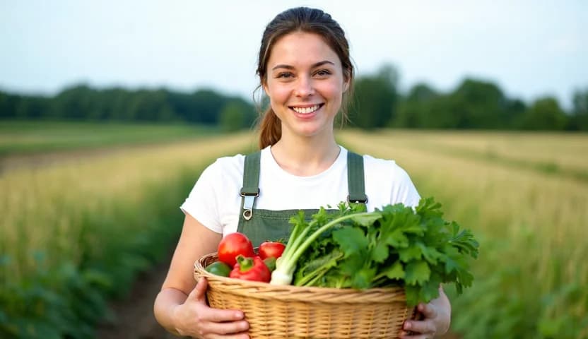 AI Female Farmer Avatar - Farm Marketing
